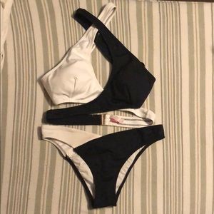 Black and white bikini